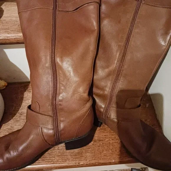 Bandolino Brown leather tall boots, horse riding boots, size 8.5m - Picture 6 of 6